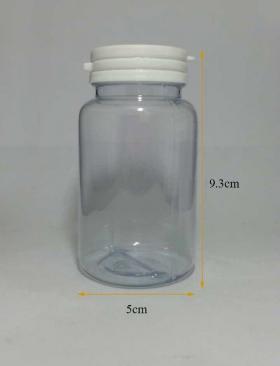 ขวดพลาสติกPVC ใส ฝาฉีก ขนาด120cc ใส่แคปซูลเบอร์