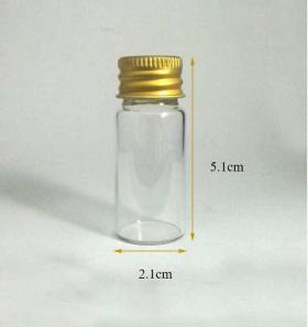 ขวดแก้วใส ขนาด10ml  จุกธรรมดา ฝาอลูมิเนียมสีทอง