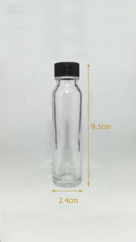 ขวดแก้ว24ml ฝาพลาสติกดำ จุกรู