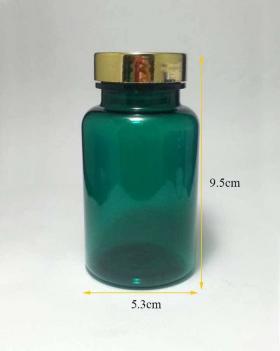 ขวดE 140 สีเขียว ฝาทองเงา