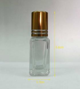 ขวดลูกกลิ้ง ฝาทอง 4ml  สูง5.6 กว้าง1.7 