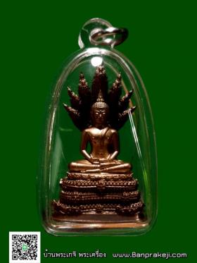 พระนาคปรกหลวงปู่ทุย วัดป่าดานวิเวก จ.บึงกาฬ เนื้อนวะ องค์บรอนทอง หมายเลข ๖๖๔