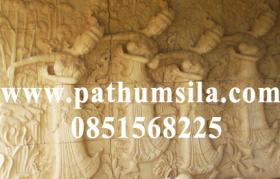 กินรี 4 องค์ ร่ายรำ กว้าง 2.50 x สูง 1.50 cm  Sandstone Sclupture Hinsai