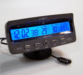 VST7045V Car Alarm Clock With In/Out Thermometer & Battery Monitor