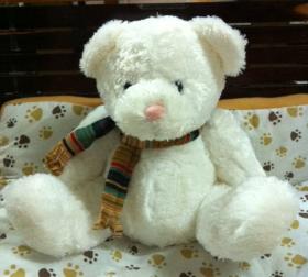 M015 ตุ๊กตาหมีนั่งผ้าพันคอ 12 นิ้ว