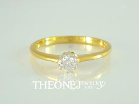 แหวนเพชร แหวน แต่งงาน แหวนหมั้น น้ำหนักเพชร 0.09 กะรัต Color 97