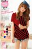 เสื้อยืดแฟชั่น ลายดาวกราฟิก สีแดง