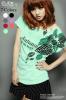 เสื้อยืดวัยรุ่น ดึงยาง ลาย Autumn in my Heart เขียวมินท์