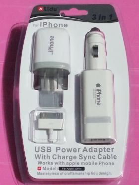 iPhone 3 in 1 USB Power Adapter  KKPB031