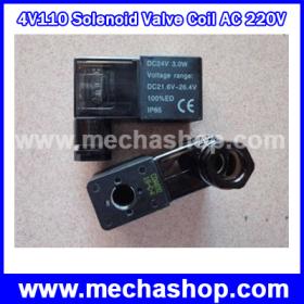 โซลินอยด์วาล์ว Electrical Pneumatic 4V110 Solenoid Valve Coil AC 220V With Lamp