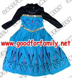 ชุดแฟนซี กระโปรง frozen elsa สีดำ-ฟ้า โฟรเซ่น เอลซ่า เสื้อผ้าเด็ก แซก แซ็ก เดรส dress  แต่งแฟนซี กระโปรงเด็ก รหัส fcyfro002