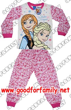 เสื้อแขนยาว กางเกงขายาว Frozen โฟรเซ่น anna อันนา elsa เอลซ่า ชุดนอนเด็ก เสื้อผ้าเด็ก สีชมพู รหัส setlngfro001