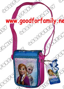 กระเป๋าสะพายข้างเล็ก Frozen ขนาด 6 นิ้ว สีชมพู-ฟ้า มีฝาปิด กระเป๋าใส่ของ กระเป๋าเด็ก รหัส bckslifro009