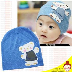 หมวกแร๊ป คุณหมี (สีฟ้า)