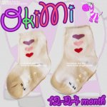ถุงเท้าอุ่น Omiki สีขาวขุ่น ลายหัวใจ