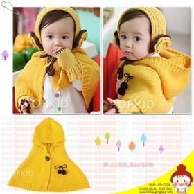 คาดผมใหมพรมดอกไม้ (สีเหลือง) แถมฟรีผ้าคลุมใหล่เข้าชุด