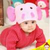 หมวกใหมพรมถัก ช้างน้อยมีงา (สีชมพู) -