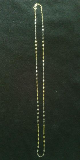 สร้อยคอทองคำแท้ 18K 750 ลายจันทร์กระพริบสองกษัตริย์ ทองและทองขาว