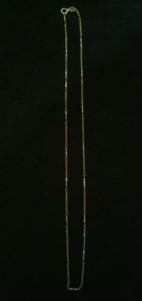 สร้อยคอทองคำแท้ 18K 750 ลายห่วงทองสลับเหลี่ยมทองขาว สองกษัตริย์ทองและทองขาว