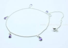สร้อยข้อเท้าเงินแท้ 925 CZ