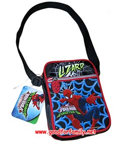 กระเป๋าสะพายเด็ก สูง 7 นิ้ว Spiderman สีดำ-แดง กระเป๋าเด็ก สไปเดอร์แมน การ์ตูน ลิขสิทธิ์ พร้อมส่ง รหัส bckslispi019