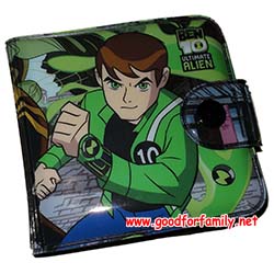 กระเป๋าสตางค์เด็ก Ben10 Ultimate Alien สีเขียว แบบกระดุม 2 ตอน การ์ตูน เบนเทน เบ็นเท็น กระเป๋าตังเด็ก กระเป๋าเด็ก รหัส bcknteben142