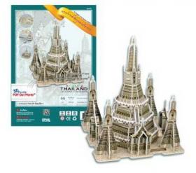 พระปรางวัดอรุณราชวราราม  ขนาดประกอบ 13x13x17 cm. จำนวน 66 ชิ้น3D Puzzle Model -