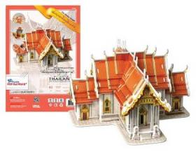 วัดเบญจมบพิตรดุสิตวนาราม  ขนาดประกอบ 16.5x17.5x10.5 cm. จำนวน 43ชิ้น 3D Puzzle Model -