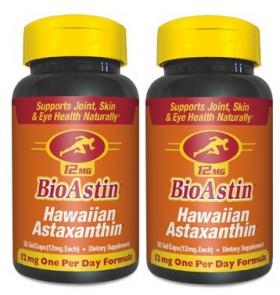 Astaxanthin (BioAstin), 12 mg, 50 เม็ด (แพ็ค 2 ขวด ถูกกว่า!)