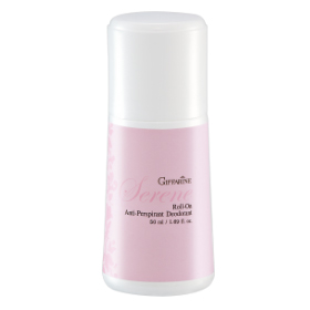 Giffarine Serene Roll-On Anti-Perspirant Deodorant 50 ml. กิฟฟารีน โรลออนระงับกลิ่นกาย ซีรีน ลดปริมาณเหงื่อเพื่อใต้วงแขนที่แห้งสบาย สะอาดสดชื่น สดใส มีชีวิตชีวา