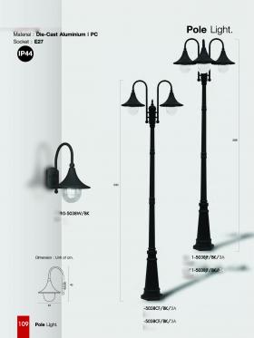 เสาไฟสูง2.88ซม. เสาไฟสูง2.40ซม. Aluminum cast lawn lamp E27 Aluminum cast lawn lamp E272523-16