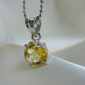 จี้เงินแท้ 925 ฝังcitrine ทรงหยดน้ำ + ใบรับประกัน (ฟรีค่าส่ง)