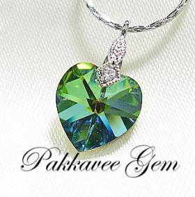 จี้swarovski รูปหัวใจพร้อมสร้อย