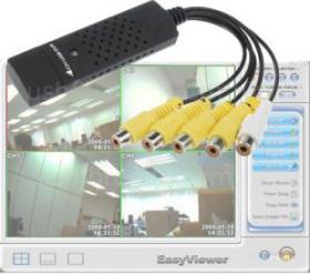 EasyCap ระบบกล้องวงจรปิด 4 กล้องบน PC ชนิด USB