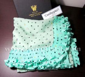 ผ้าพันคอ KLOSET Ruffle squid dot สีเขียวมิ้นท์