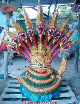 พญานาค 7 เศียร พ่นน้ำ 701 (งานหินทราย)  