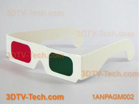 1ANPAGM002 แว่น 3 มิติ  กระดาษ สีแดง-เขียว  กรอบขาว