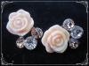 Rosy Crystal Korean Cutie Earring : ต่างหูกุหลาบโรซี่ประดับคริสตัลขาว