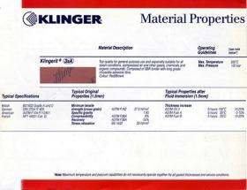 ขายปะเก็นแผ่นใยหินทนความร้อนสูง klingerit