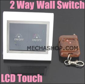 สวิทซ์รีโมท 2 ช่อง สวิทซ์แบบสัมผัส RF Wireless Remote Control LCD Touch Wall Switch