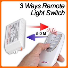 สวิทซ์รีโมท 3 ช่อง แบบติดกับโคมไฟ WIRELESS REMOTE CONTROL 3 WAY CHANNEL LIGHT LAMP SWITCH