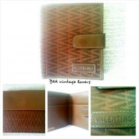 ขาย Mario Valentino slim wallet, กระเป๋าสตางค์ มาริโอ วาเลนติโน อิตาลี่ หนังแท้ ลาย V  สุดคลาสสิค