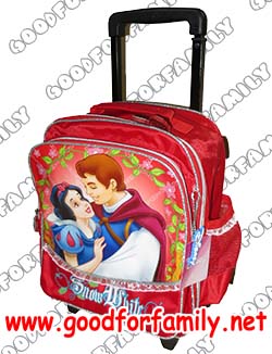 กระเป๋าล้อลาก 12 นิ้ว Snow White สีแดง สโนว์ไวท์ กระเป๋านักเรียน กระเป๋าเด็ก กระเป๋าสะพาย รหัส bcktrodsy001