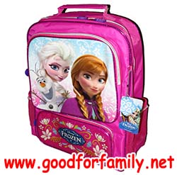 กระเป๋าเป้ Frozen 16 นิ้ว สีชมพู โฟรเซ่น อันนา เอลซ่า โอลาฟ anna elsa olaf กระเป๋านักเรียน กระเป๋าเด็ก รหัส bckpckfro017