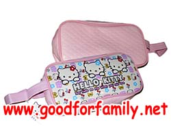 กระเป๋าใส่เครื่องสำอางค์ Hello Kitty  ทรงเหลี่ยม สีชมพู-ขาว ซองใส่ดินสอ ซองใส่เครื่องเขียน คิตตี้ รหัส stakit004