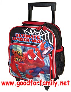กระเป๋าล้อลาก 12 นิ้ว Spiderman สีดำ-แดง สไปเดอร์แมน กระเป๋านักเรียน กระเป๋าล้อลาก กระเป๋าเด็ก กระเป๋าเดินทาง รหัส bcktrospi005