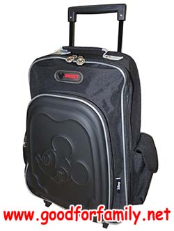 กระเป๋าล้อลาก 16.5 นิ้ว Mickey Mouse สีดำล้วน มิกกี้เม้าส์ กระเป๋านักเรียน กระเป๋าล้อลาก กระเป๋าเด็ก กระเป๋าเดินทาง รหัส bcktromic136