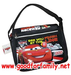 กระเป๋าสะพายข้างแนวนอน 9.5 นิ้ว Cars Lightning Mcqueen  สีดำ คาร์ส ไลท์นิ่ง แม็กควีน กระเป๋านักเรียน กระเป๋าสะพายเด็ก รหัส bckshocar003