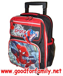กระเป๋าล้อลาก 14 นิ้ว Spiderman สีดำ-แพง สไปเดอร์แมน กระเป๋านักเรียน กระเป๋าล้อลาก กระเป๋าเด็ก กระเป๋าเดินทาง รหัส bcktrospi006