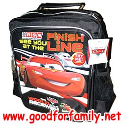 กระเป๋าเป้ Cars Lightning McQueen  13 นิ้ว สีดำ การ์ตูน มีไฟ คาร์ส ไลท์นิ่ง แม็คควีน กระเป๋านักเรียน กระเป๋าสะพาย กระเป๋าอนุบาล รหัส bckpckcar010